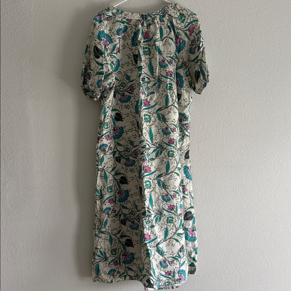 Loft Linen Blend Indian Block Print Dress Belt Not Included - Picture 4 of 7